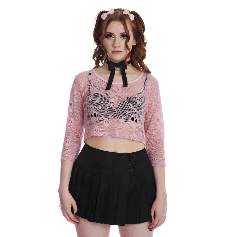 Banned - Skull Crop top - Rosa